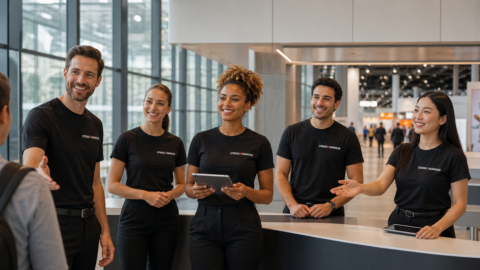 Hostessen & Promotion in einheitlicher Teamkleidung auf einer Messe
